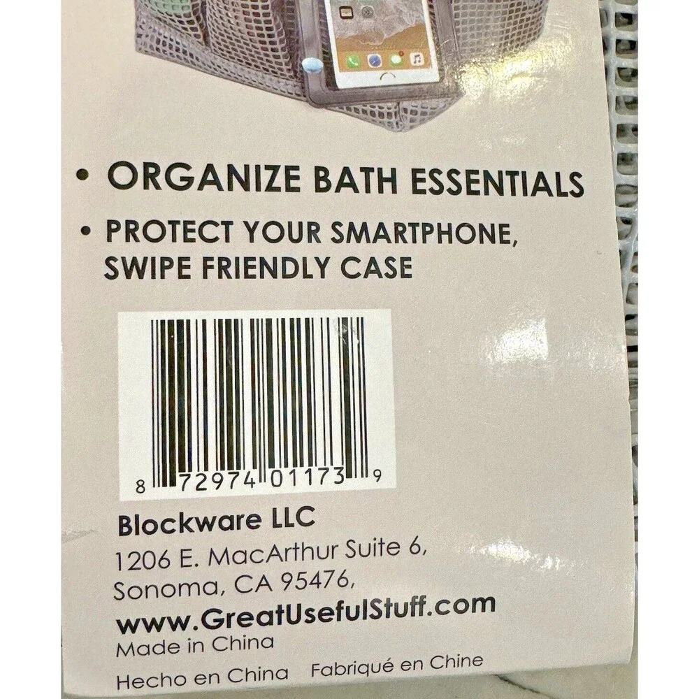 G.U.S. Shower Gray Tote featuring detachable water resistant Phone Pocket NEW